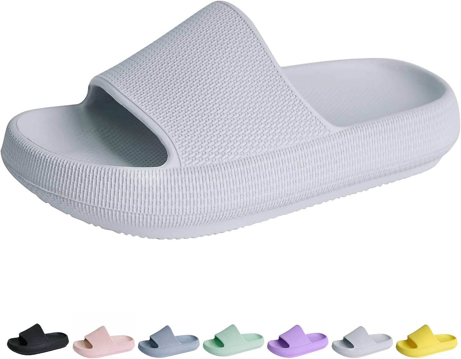 

Шлепанцы для душа и бассейна, мальчики и девочки, удобные тапочки с толстой подошвой Youecci, белый/серый