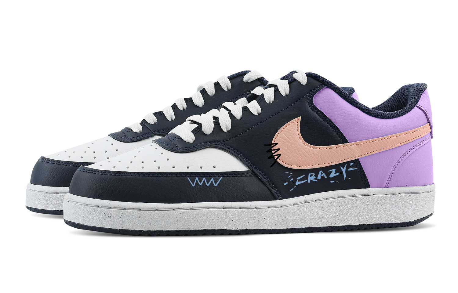 Nike Кроссовки Court Vision Low Rhapsody Maze низкие мужские синий фиолетовый — фото 4