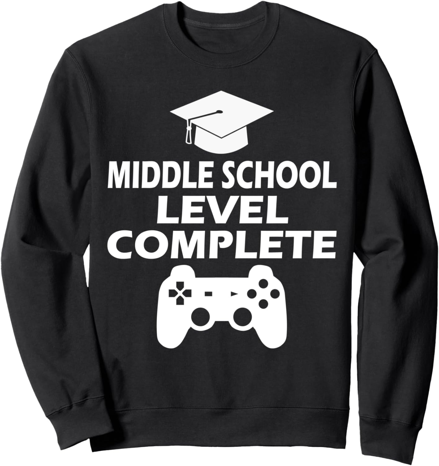 

Футболка для выпускников средней школы 2021 года, геймерская футболка Graduation 2024 Middle School Level Complete Gamer, черный