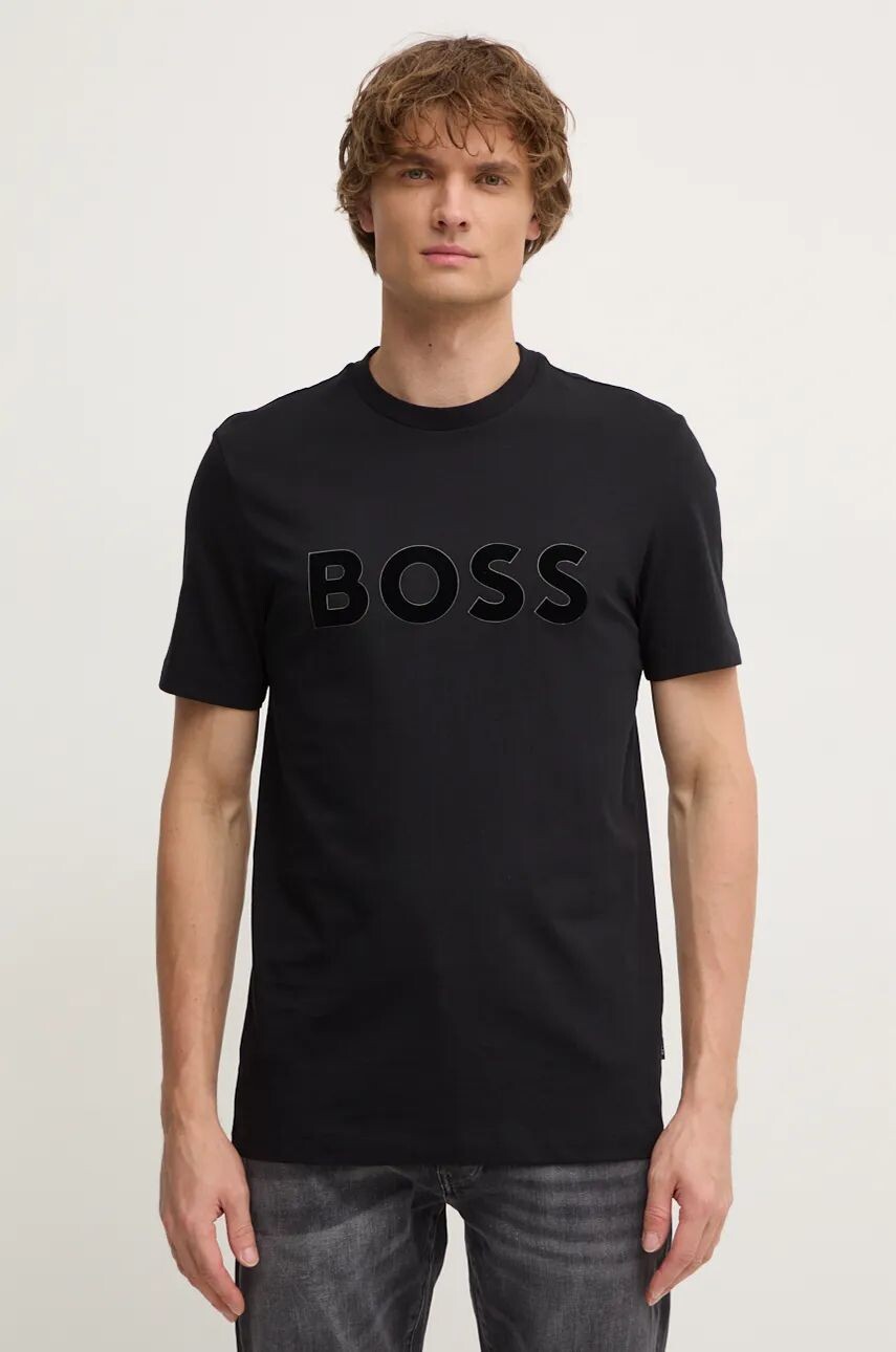 

Хлопковая футболка BOSS, черный