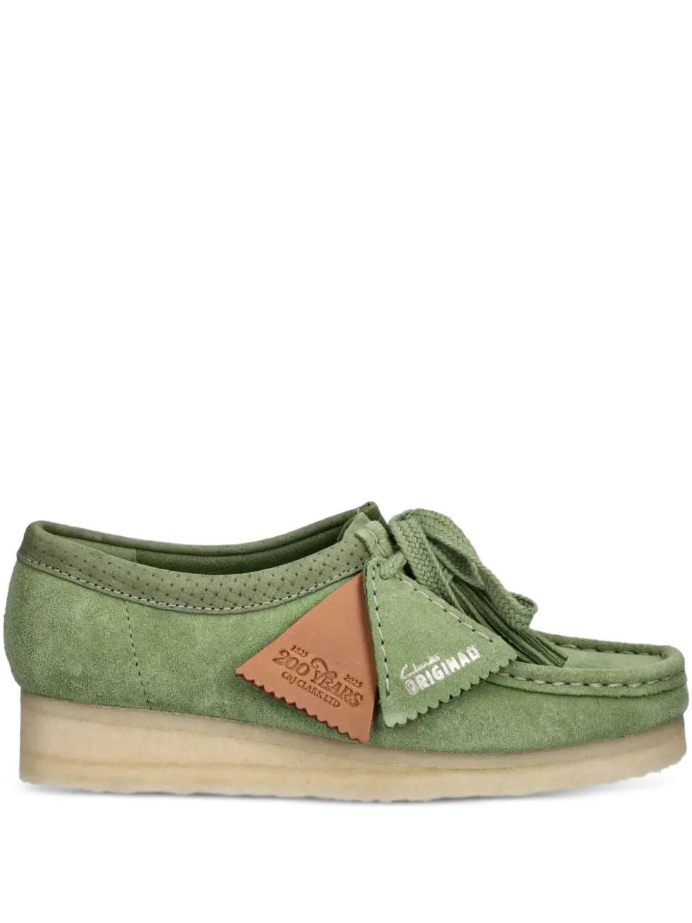 Ботинки дезерты с бахромой Clarks Originals, зеленый