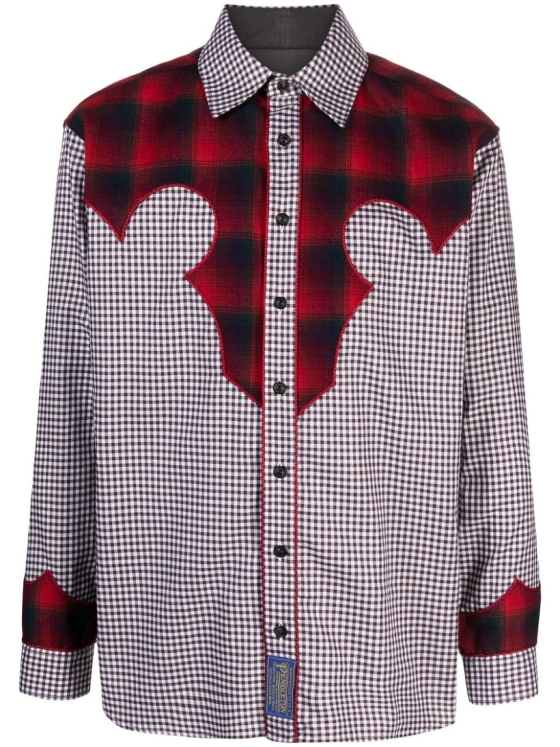 

Maison Margiela рубашка в клетку гингем из коллаборации с Pendleton, коричневый