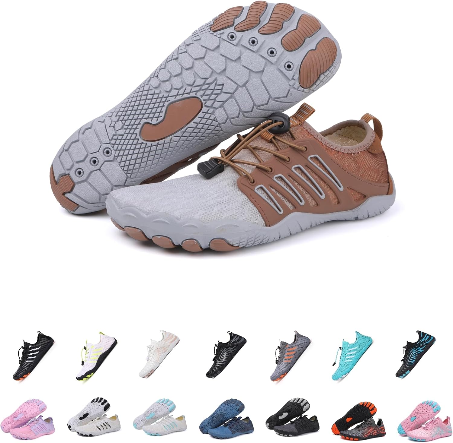

Кроссовки для походов для женщин, новые походные кроссовки для мужчин и женщин, нескользящая обувь для трейла, обувь для походов, дышащая с широким носком Kaeril, серый