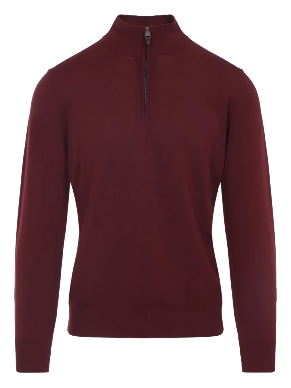 

Шерстяной свитер с молнией у воротника Canali, красный