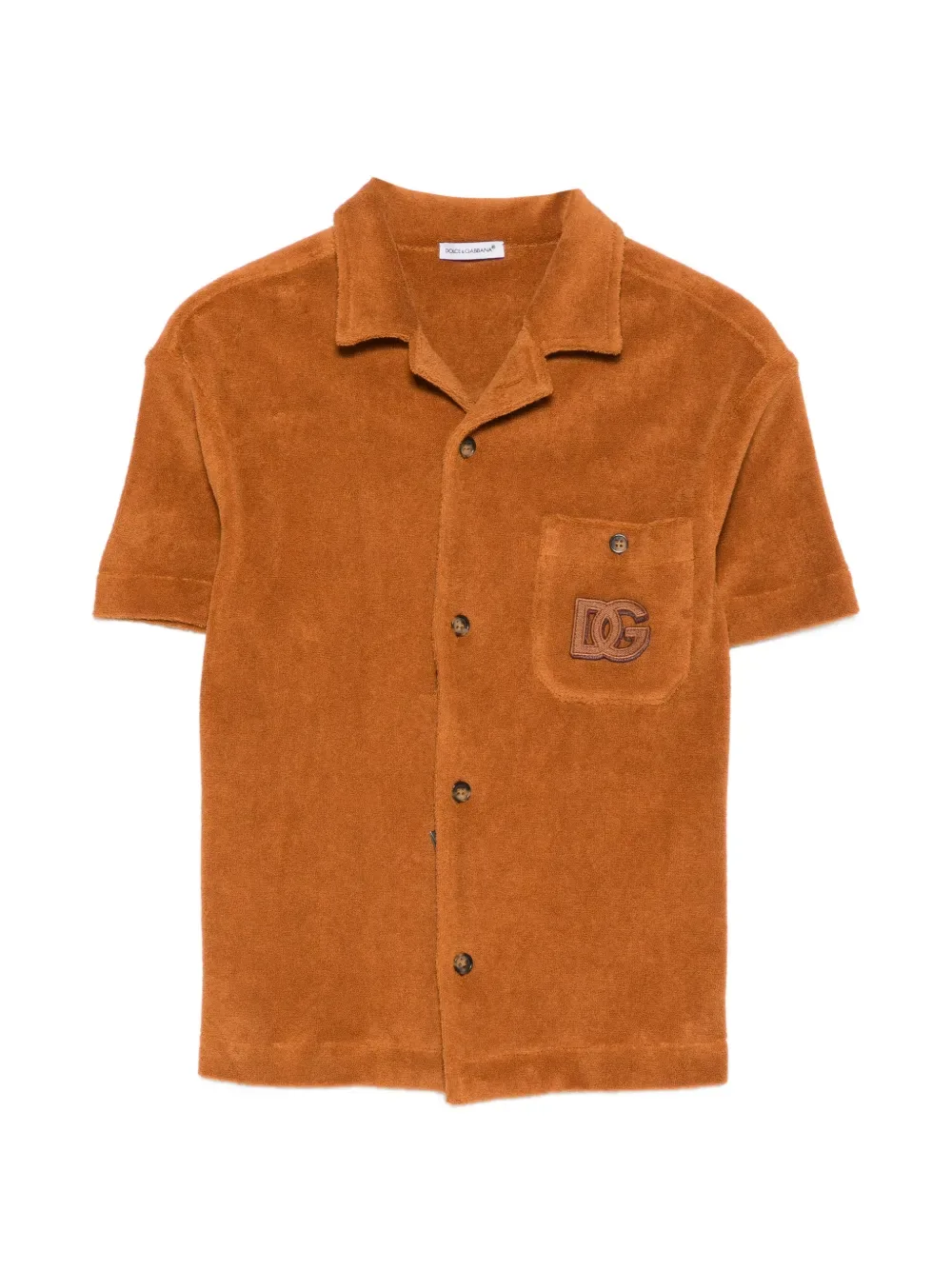 Рубашка с нагрудным карманом Dolce & Gabbana Kids, коричневый