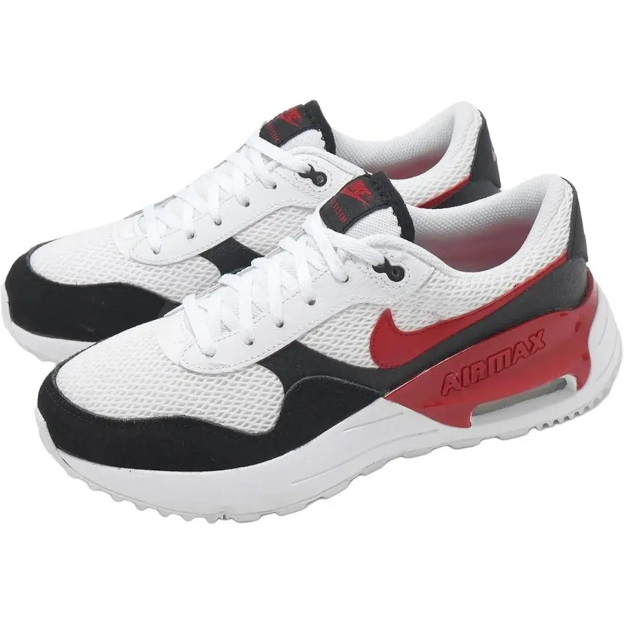Кроссовки Air Max SYSTM с низким верхом, устойчивые к истиранию, для детей и подростков Nike, белый/красный — фото 3