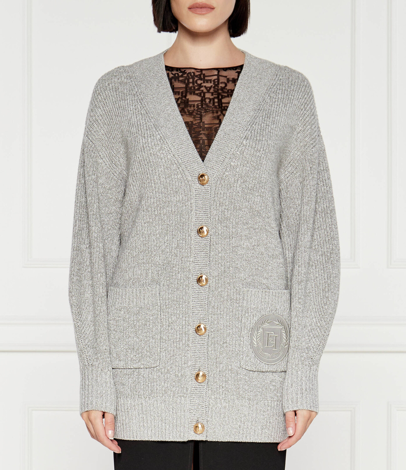 

Свитер Elisabetta Franchi Oversize fit, серый