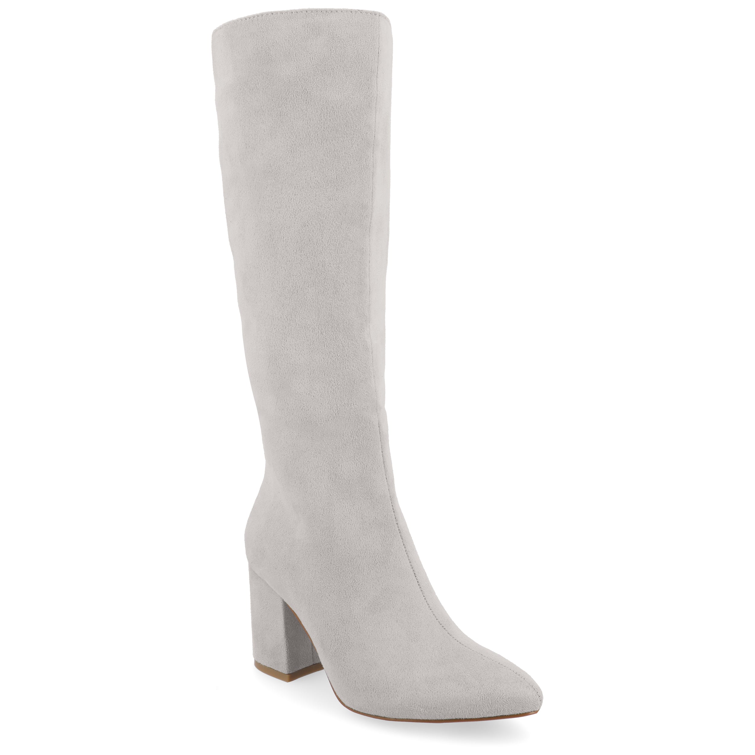 Коллекция Journee Collection Широкий размер Широкое голенище Женские сапоги Ameylia Tru Comfort с пенопластовой подкладкой, квадратный каблук, заостренный носок, серый