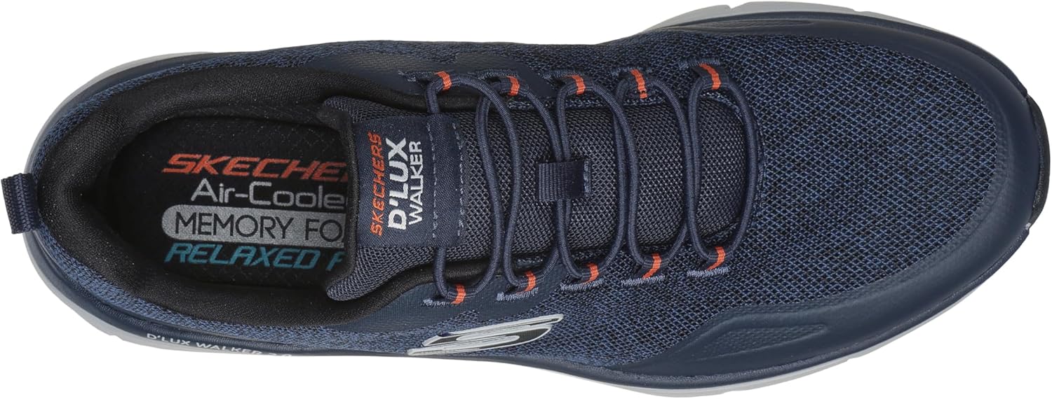 Мужские кроссовки Skechers D'lux Walker 2.0 Steadyway, синий/оранжевый/темно-синий — фото 3