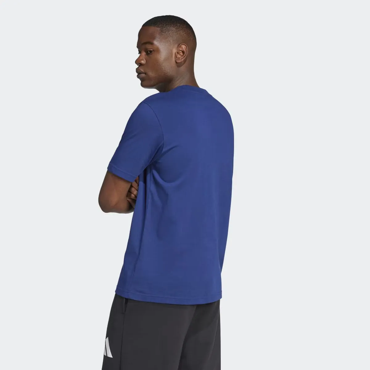 Мужская футболка Essentials с большим логотипом Adidas, синий — фото 2