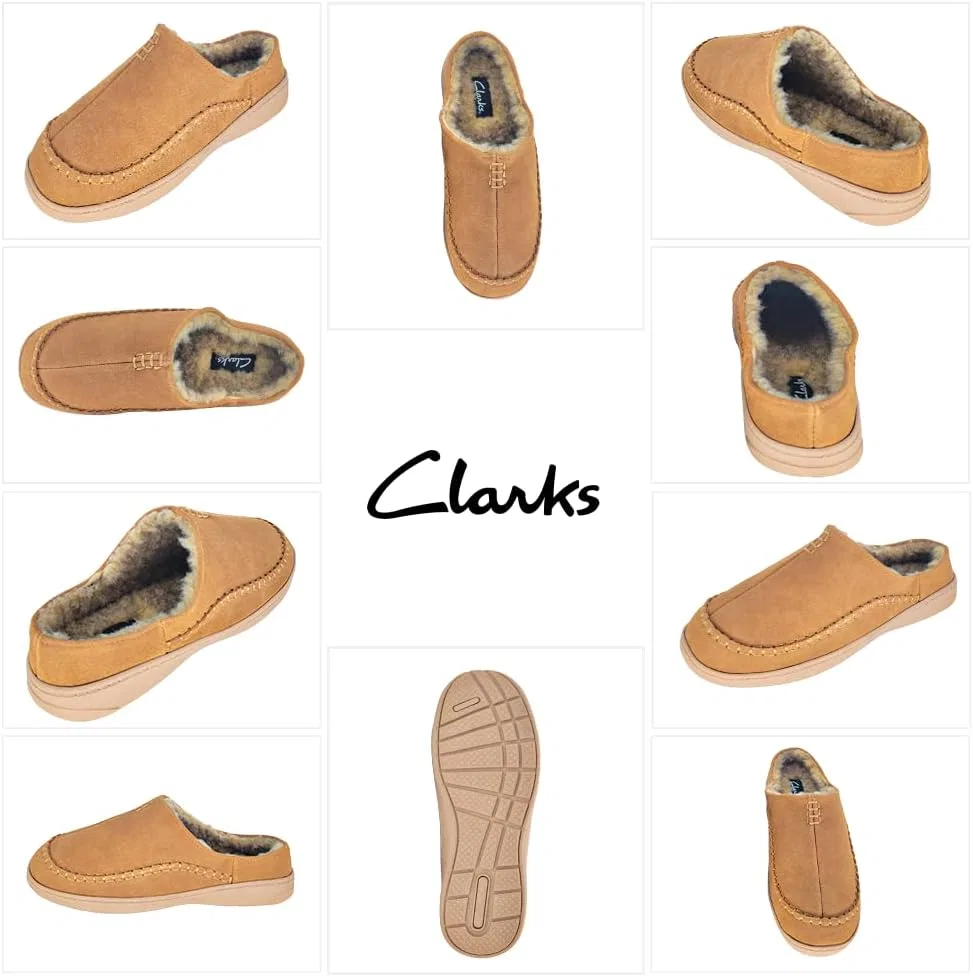 Тапочки мужские Clarks, коричневый — фото 3