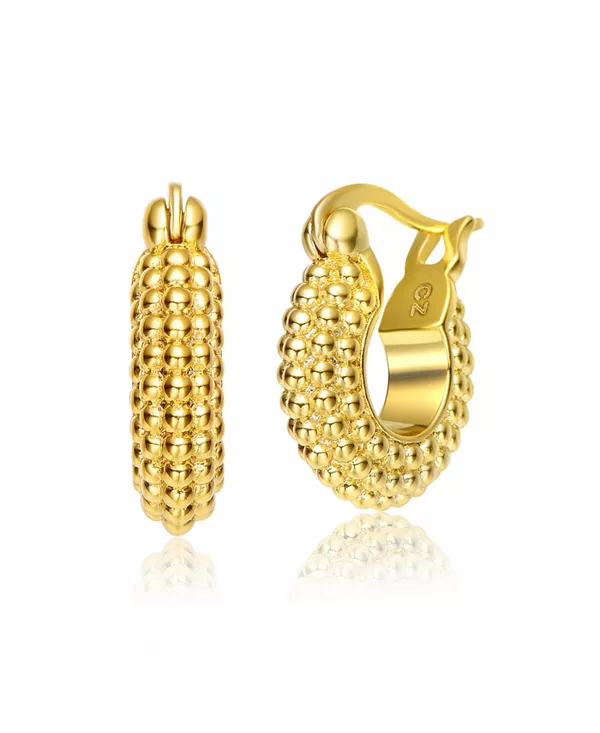 

Изысканные мини-серьги-кольца Huggee с покрытием из 14-каратного золота Rachel Glauber, gold