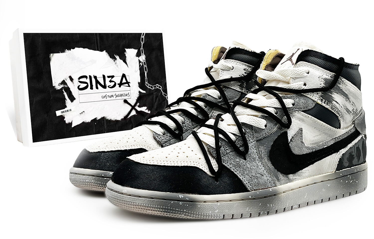 

Баскетбольные кроссовки Air 1 Vintage Men Mid-Top Black/White/Grey Jordan