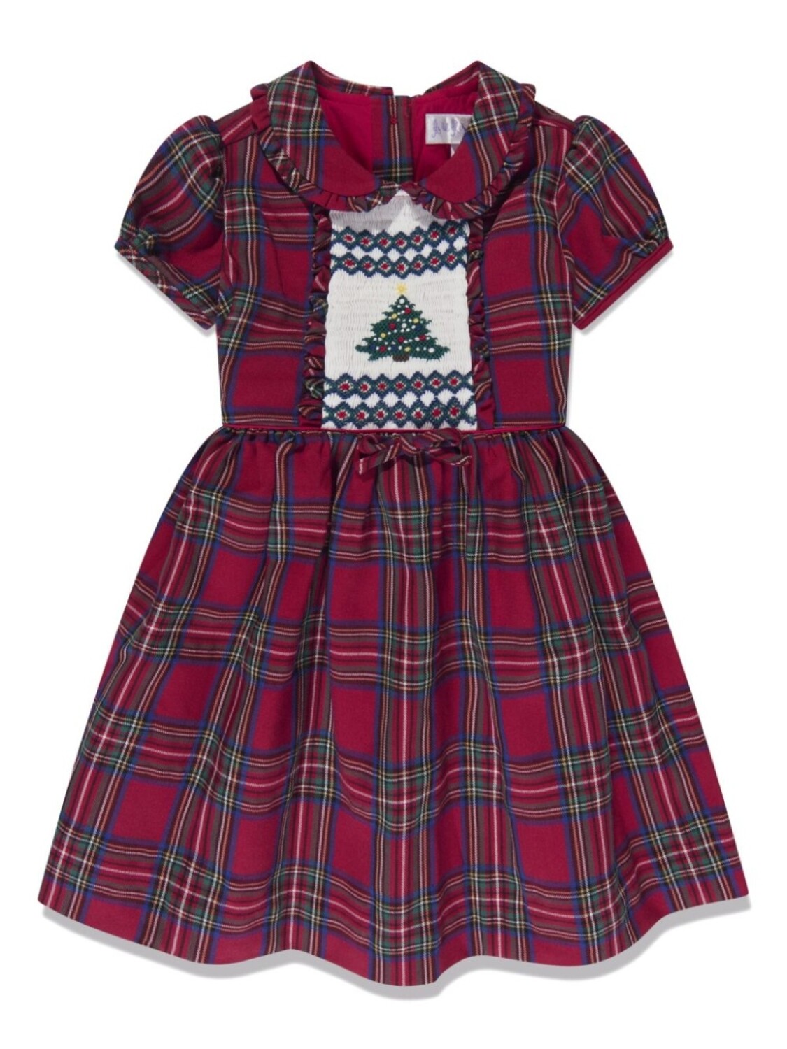 

Rachel Riley Christmas Tree checked dress, красный