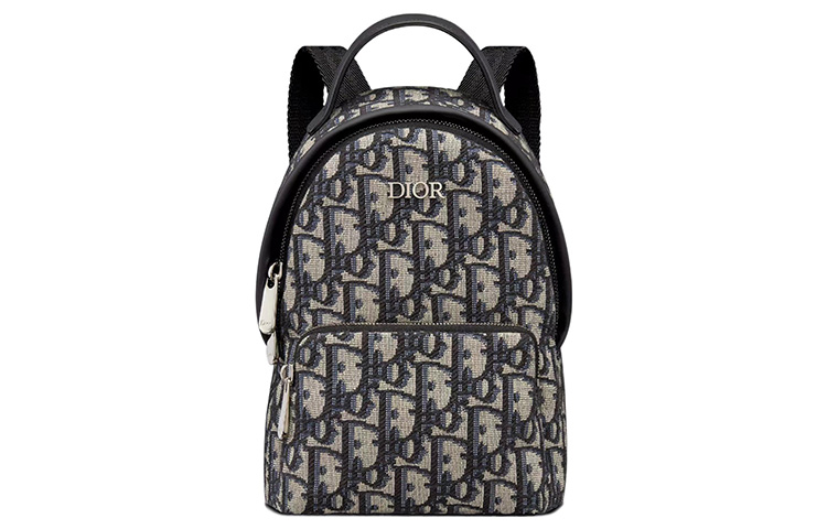 

DIOR Рюкзак из коровьей кожи, мини, детский, бежевый/синий