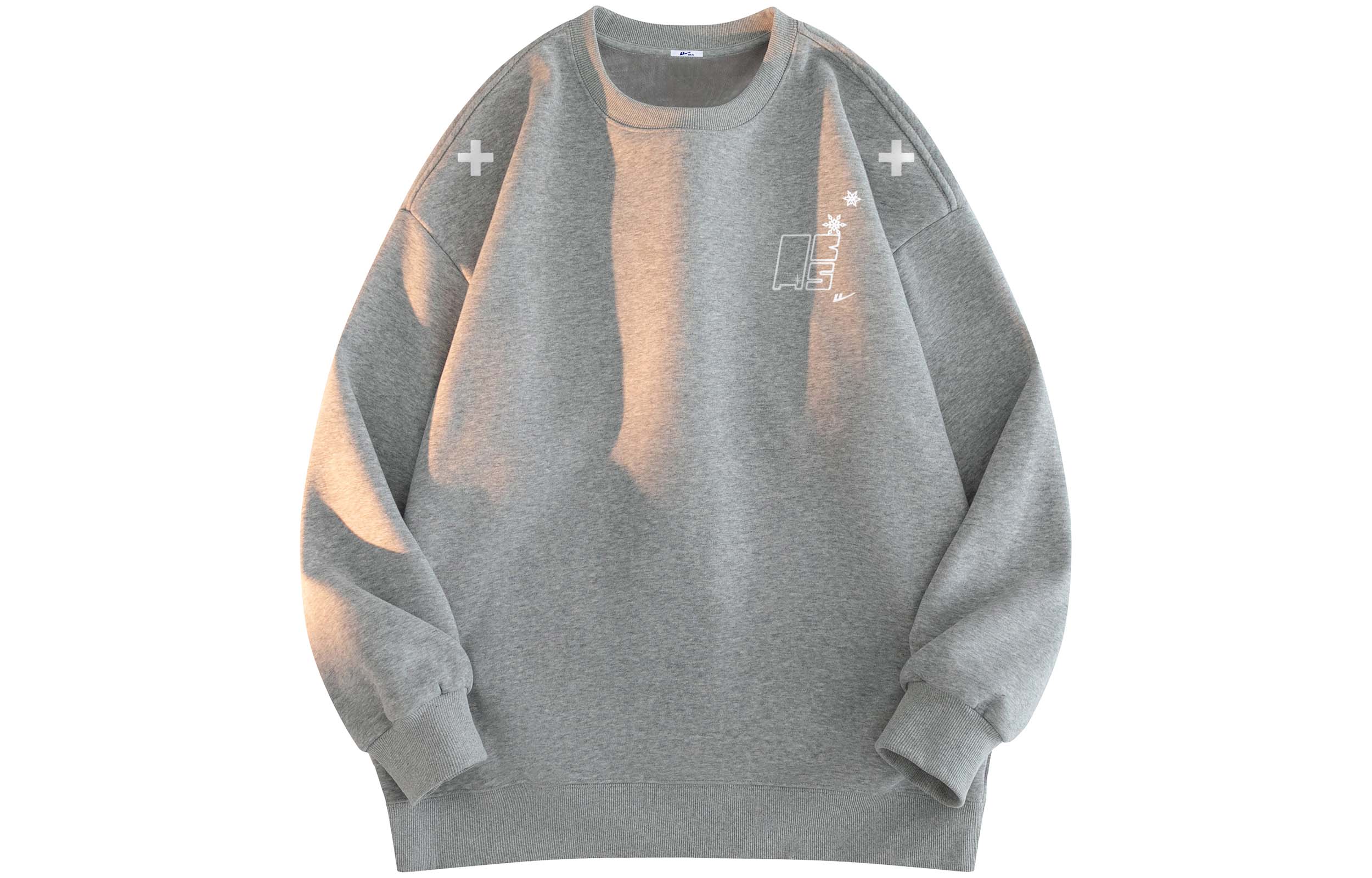 

Унисекс худи с круглым вырезом, средней плотности WARRIOR, светло-серый fleece-lined