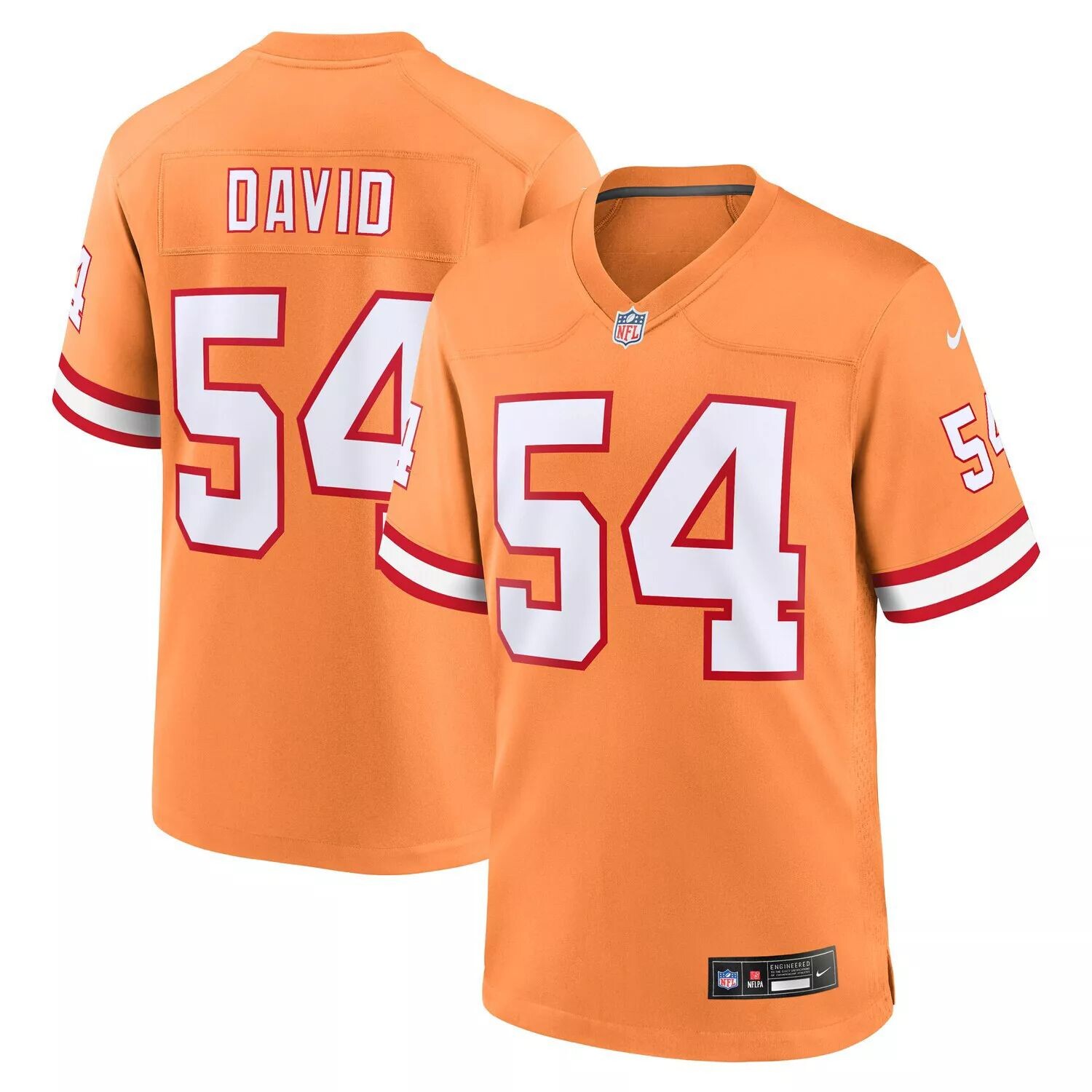 Мужская майка Lavonte David Orange Tampa Bay Buccaneers Throwback Game Nike — фото 4