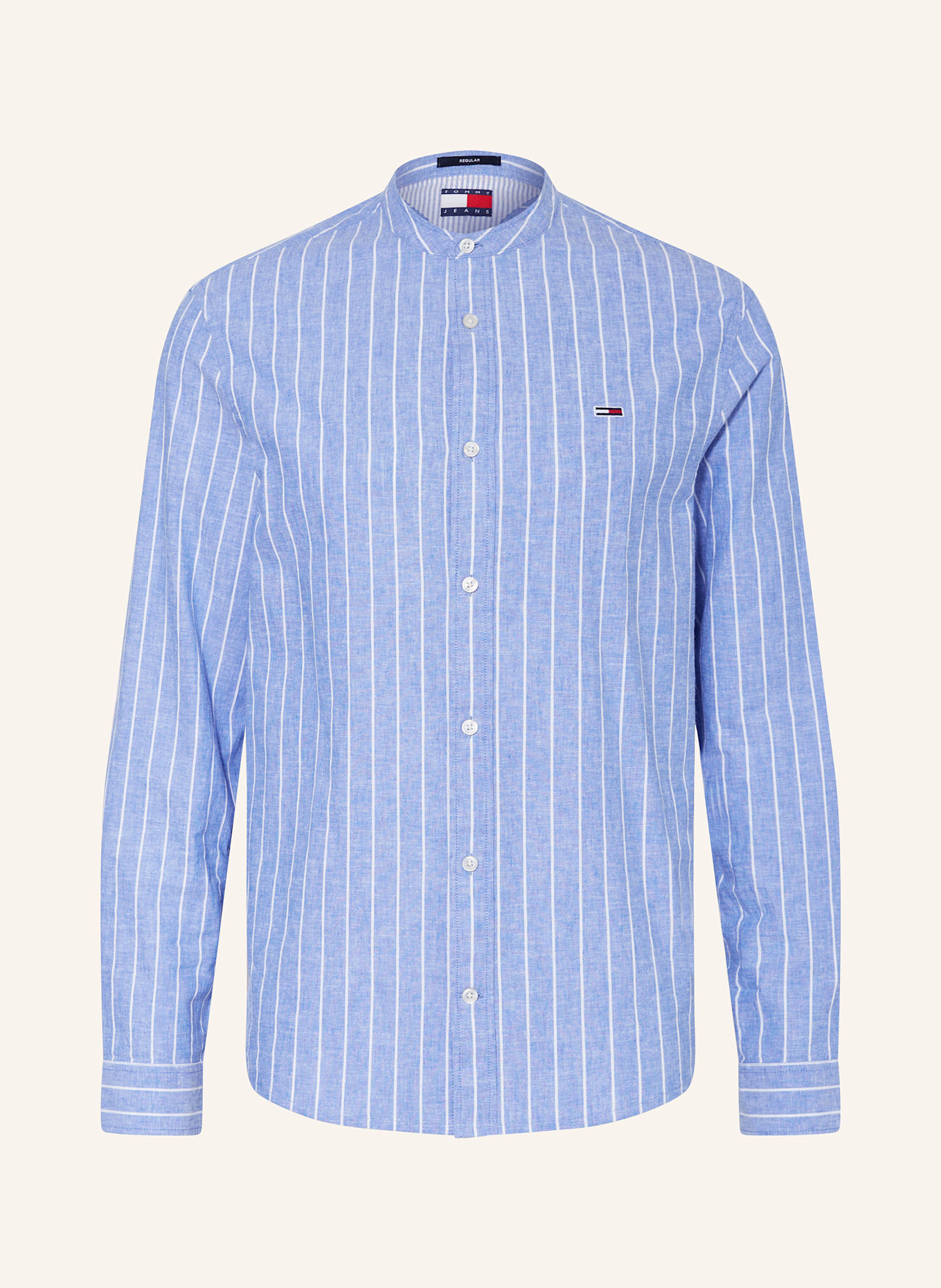 

Рубашка прямого кроя с льном Tommy Jeans, мультиколор