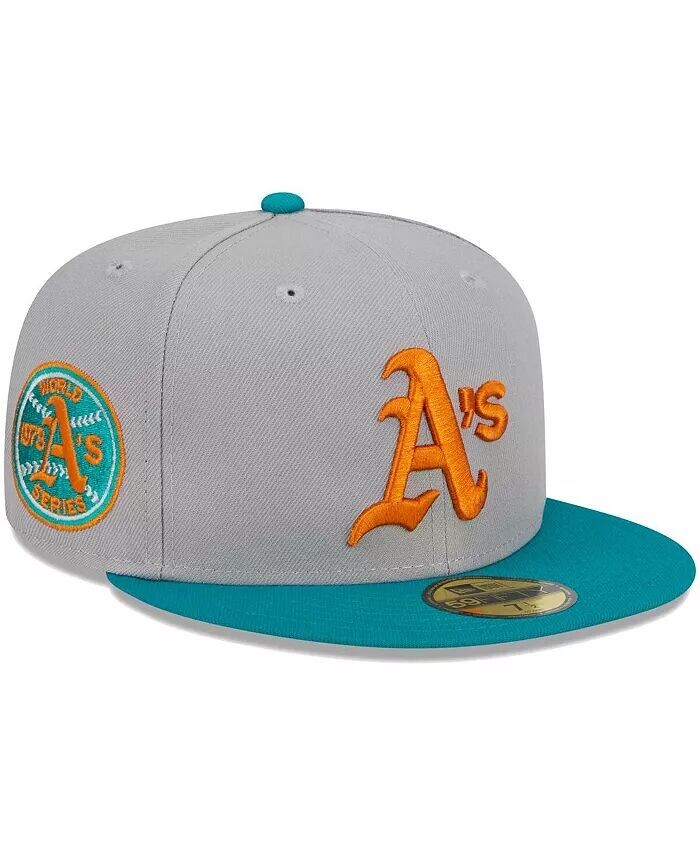 

Мужская серо-бирюзовая приталенная шляпа Oakland Athletics 59FIFTY New Era