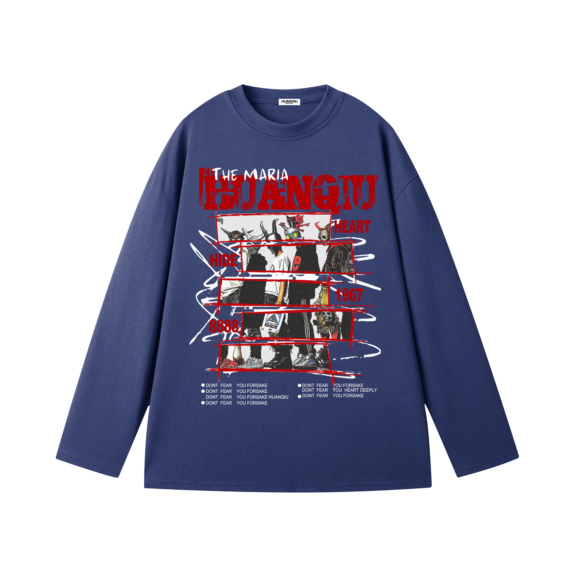 

Футболка Unisex Crew Neck Moderate Straight Fit HUANQIU, темно-синий