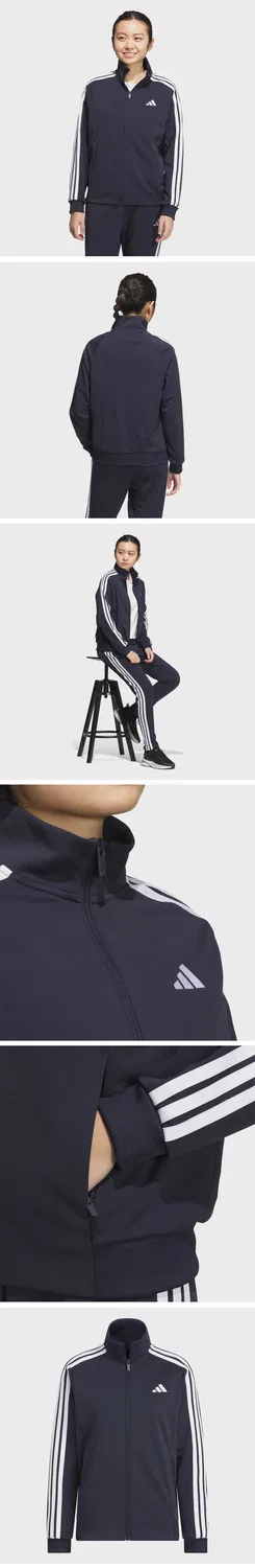 Женская спортивная куртка 3S Loose Fit Doubleknit тёмно-синего цвета от Adidas — фото 4