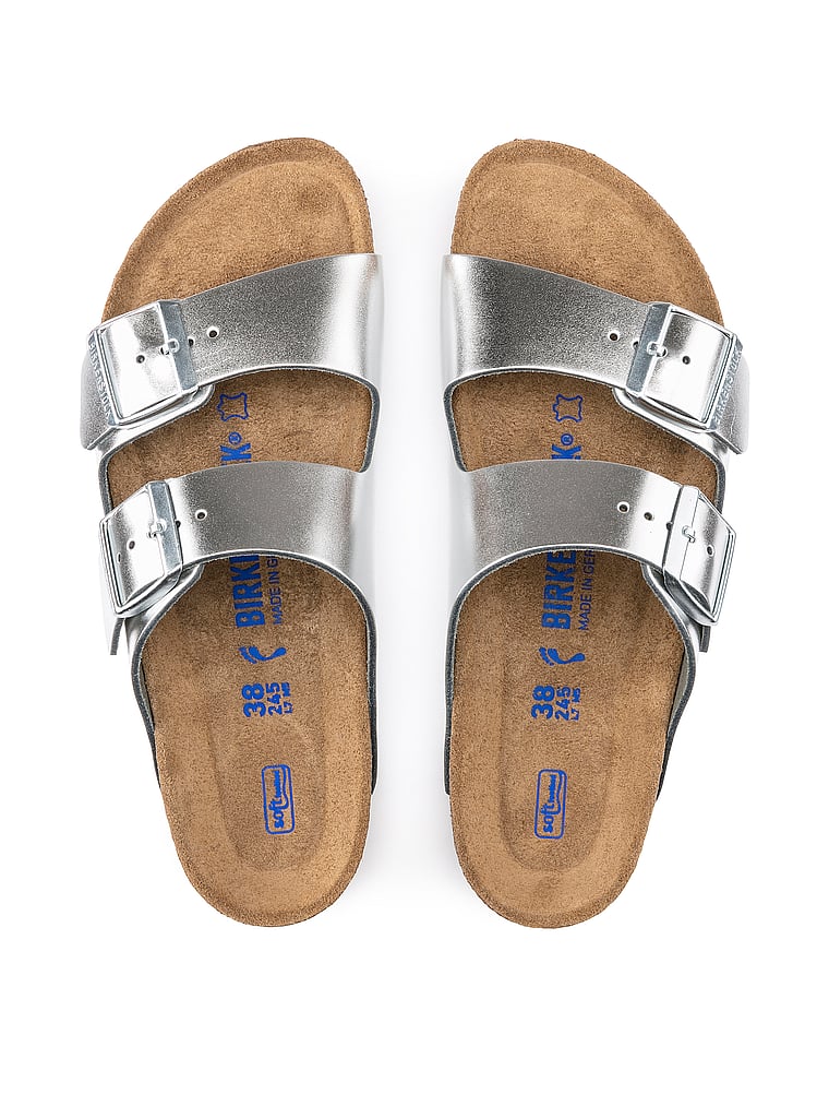 Сандалии с мягкой стелькой Arizona Birkenstock, серебряный — фото 2