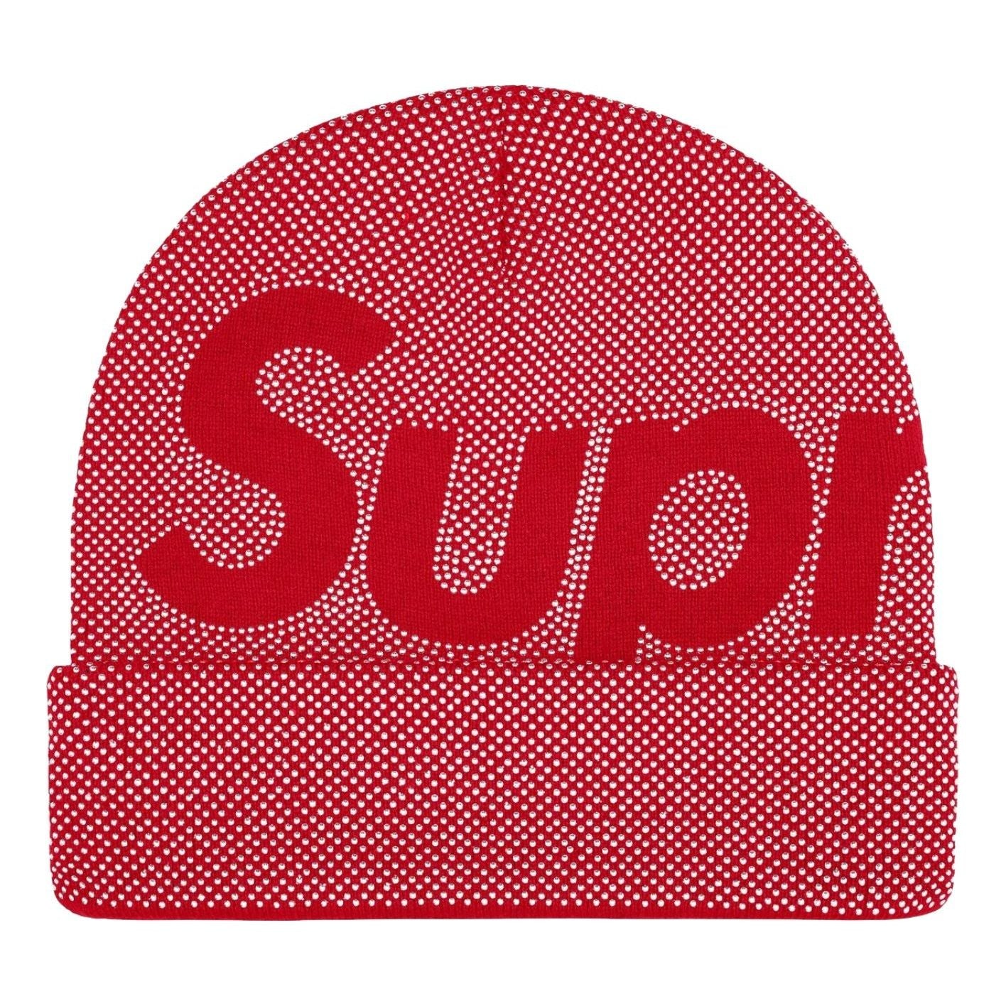 

Шапка Supreme FW25 Studded Knockout Big Logo Beanie 'Red'