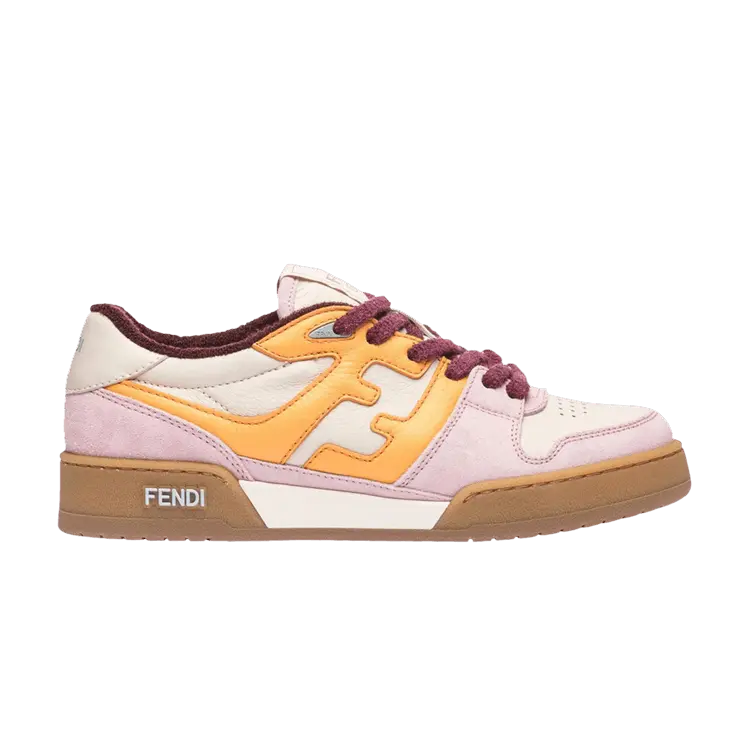 Кроссовки Fendi Wmns FF Mixed Leather Low Pink, розовый