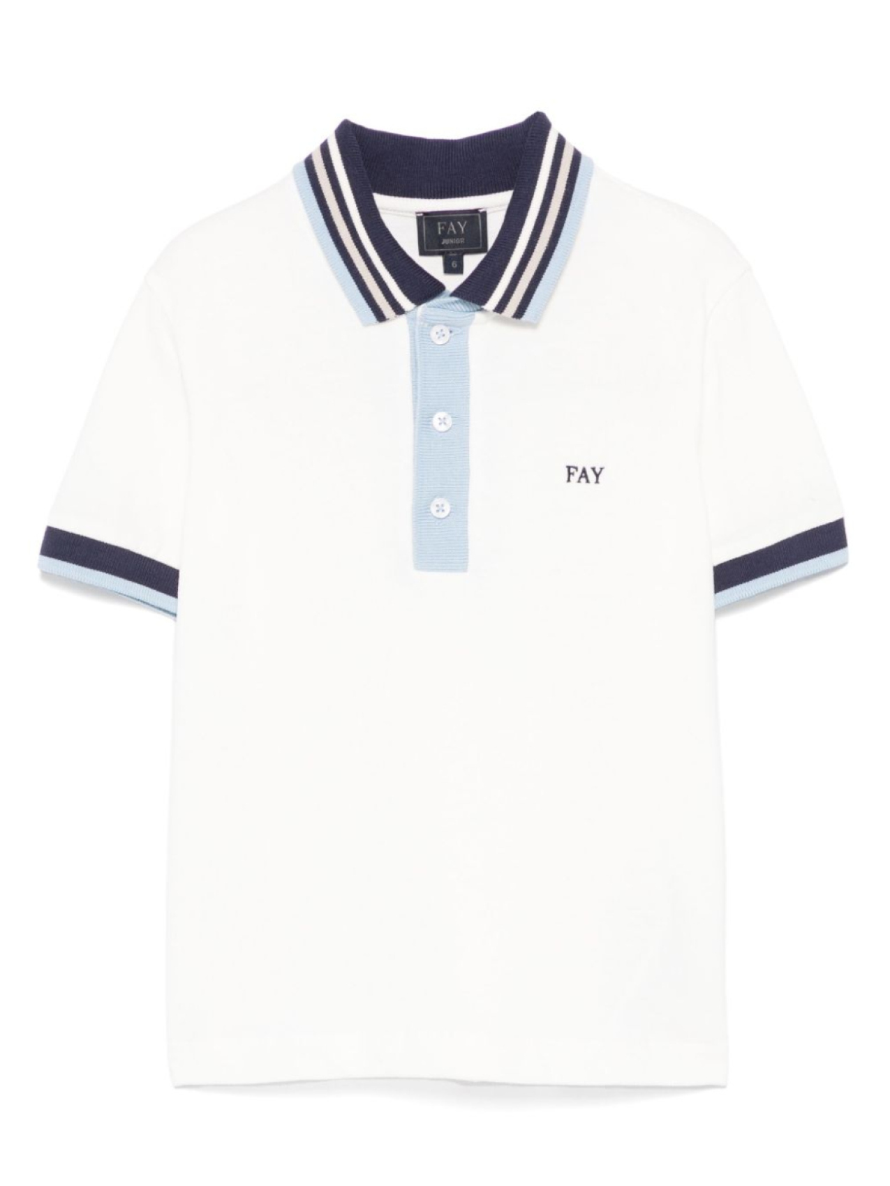 

Fay Kids рубашка поло с вышитым логотипом, белый