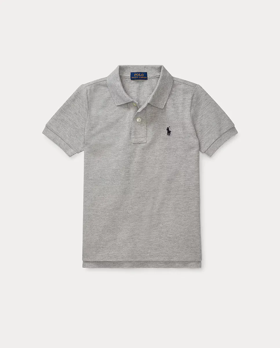 

Серая хлопковая рубашка-поло для мальчика Polo Ralph Lauren, серый