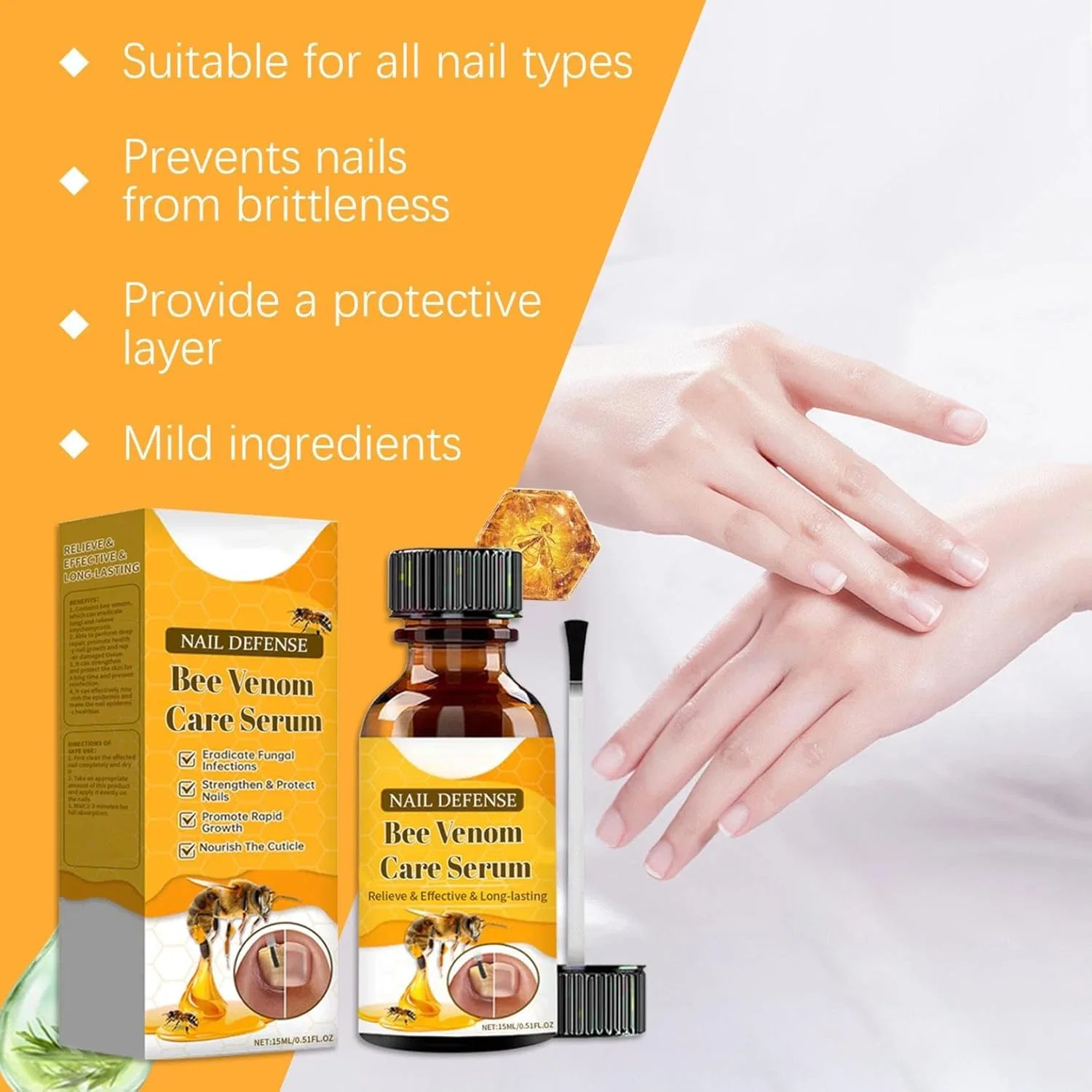 Сыворотка для ногтей с пчелиным ядом Bee Venom Nails, 2 шт. Generisch — фото 2