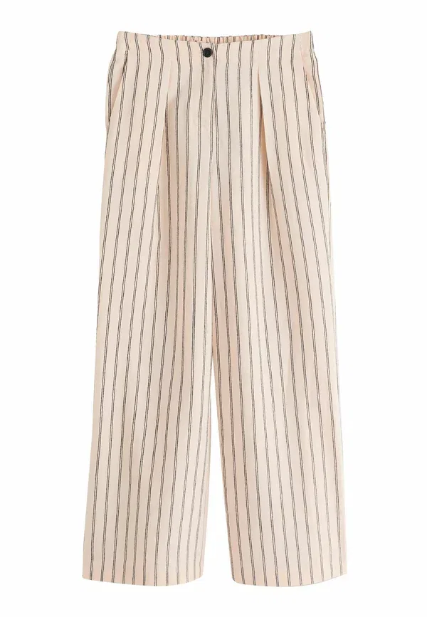 Брюки Next Tall fit chenille pinstripe wide leg, розово-черные — фото 4