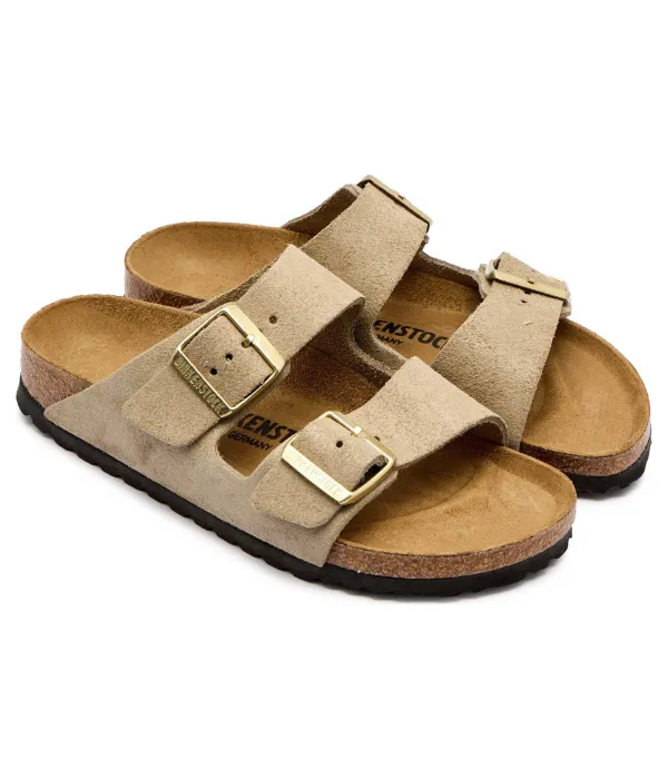 Тапочки из кожи Аризона с рычагами Narrow fit Birkenstock, бежевый — фото 3