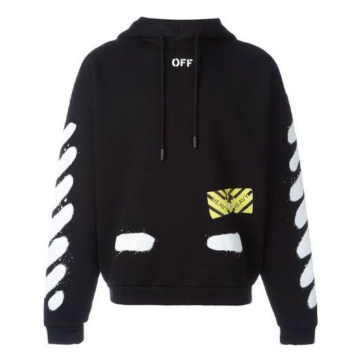 

Толстовка graffiti stripe hoodec fleece men black Off-White, черный
