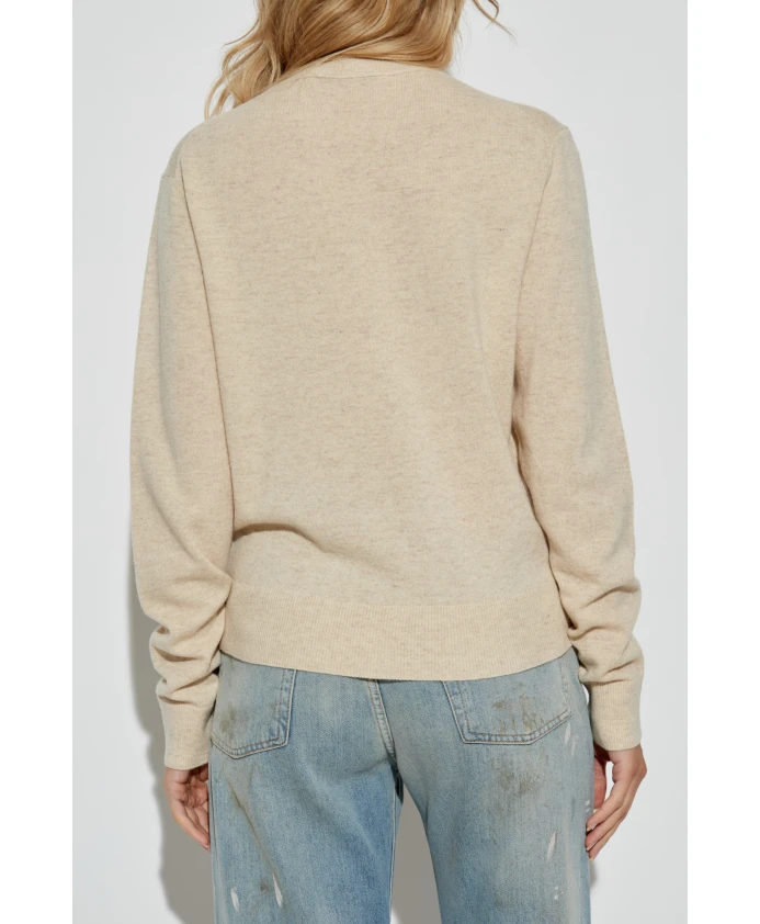 Свитер с круглым вырезом Acne Studios, бежевый — фото 4
