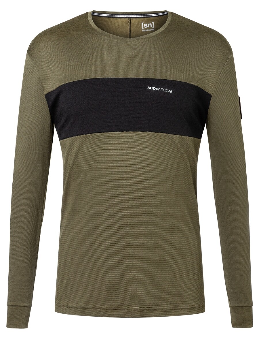 

Рубашка super.natural Merino Fahrradtrikot, оливково-зелено-черный