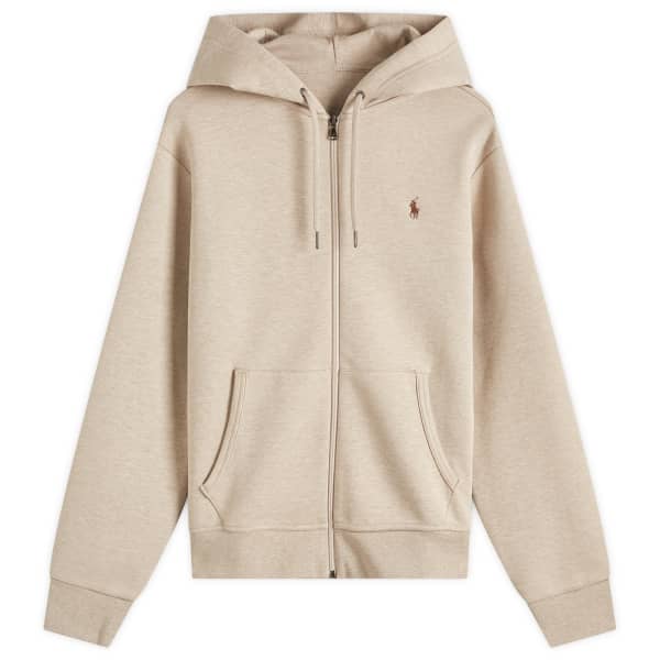 

Толстовка с капюшоном на молнии с двойной вязкой Polo Ralph Lauren, бежевый