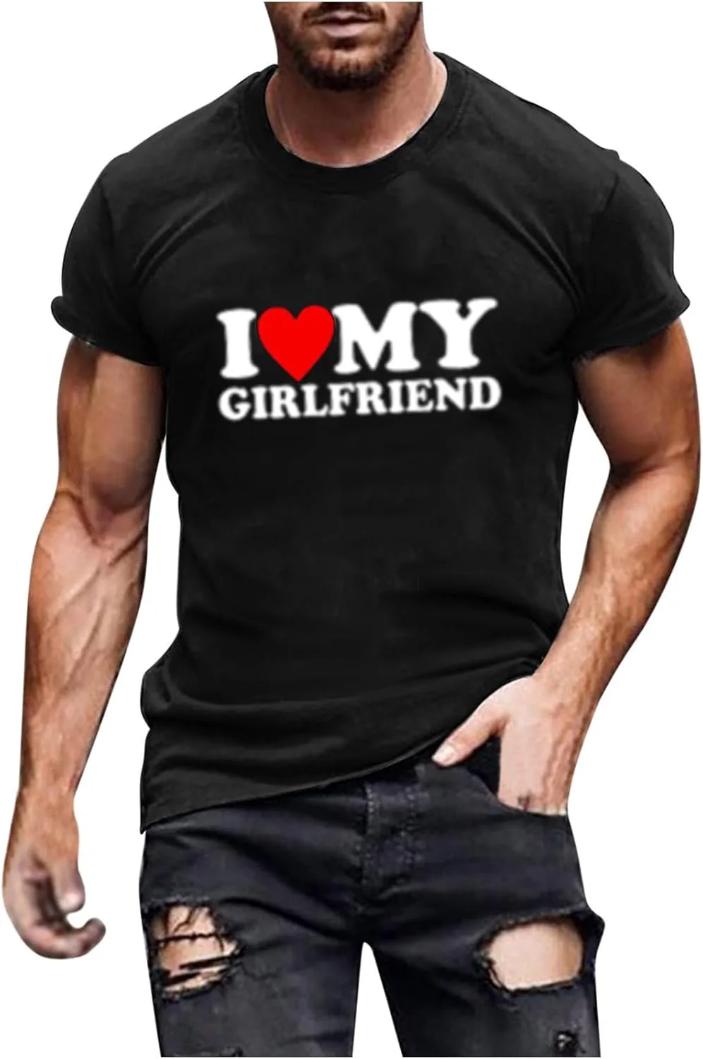 

Футболка Valentine's Day I Love My Girlfriend, мужская, casual, slim fit