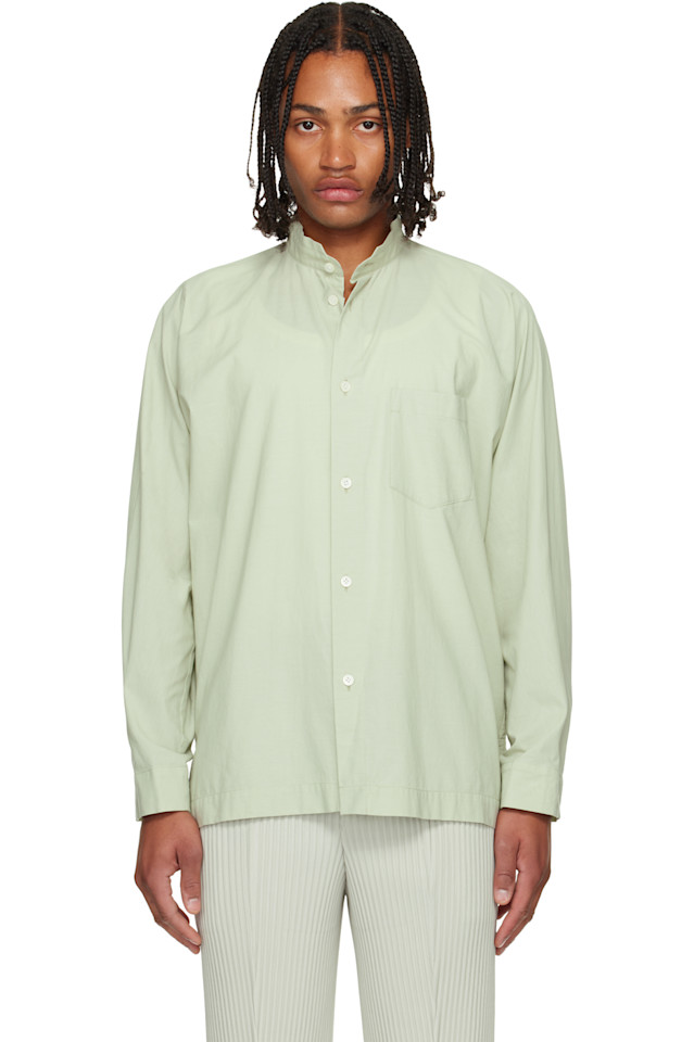 

Homme Plissé Issey Miyake Зеленая обтекаемая рубашка