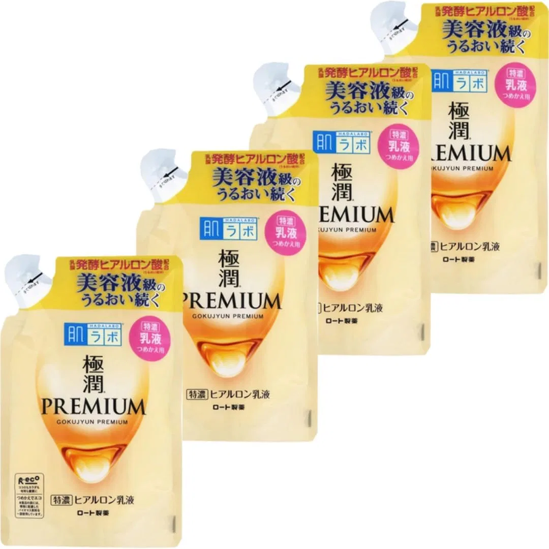 Эмульсия Hada Labo — Увлажняющий Gokujun Premium Hyaluronic Milky Lotion, рефил, 140 мл