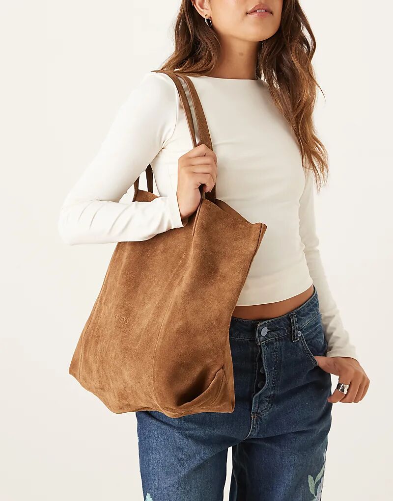 

Сумка-тоут Barneys Originals большого размера из замши светло-коричневого цвета