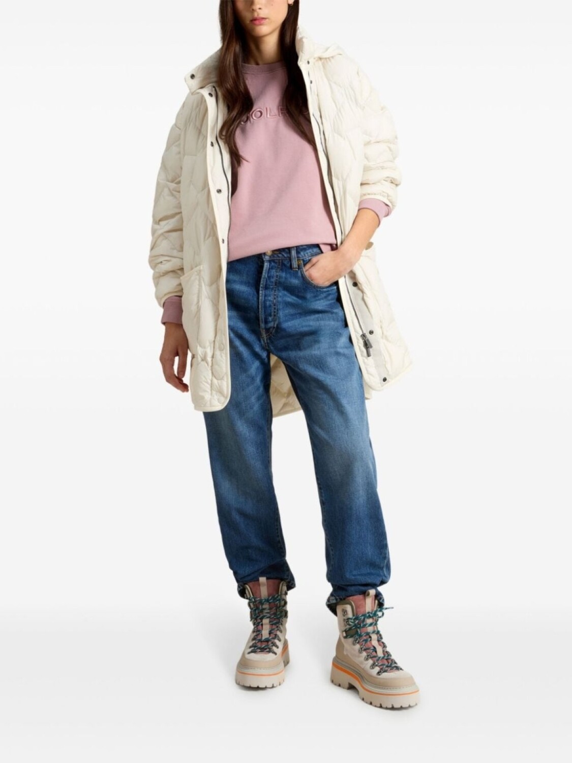 

Woolrich флисовая толстовка с круглым вырезом, розовый