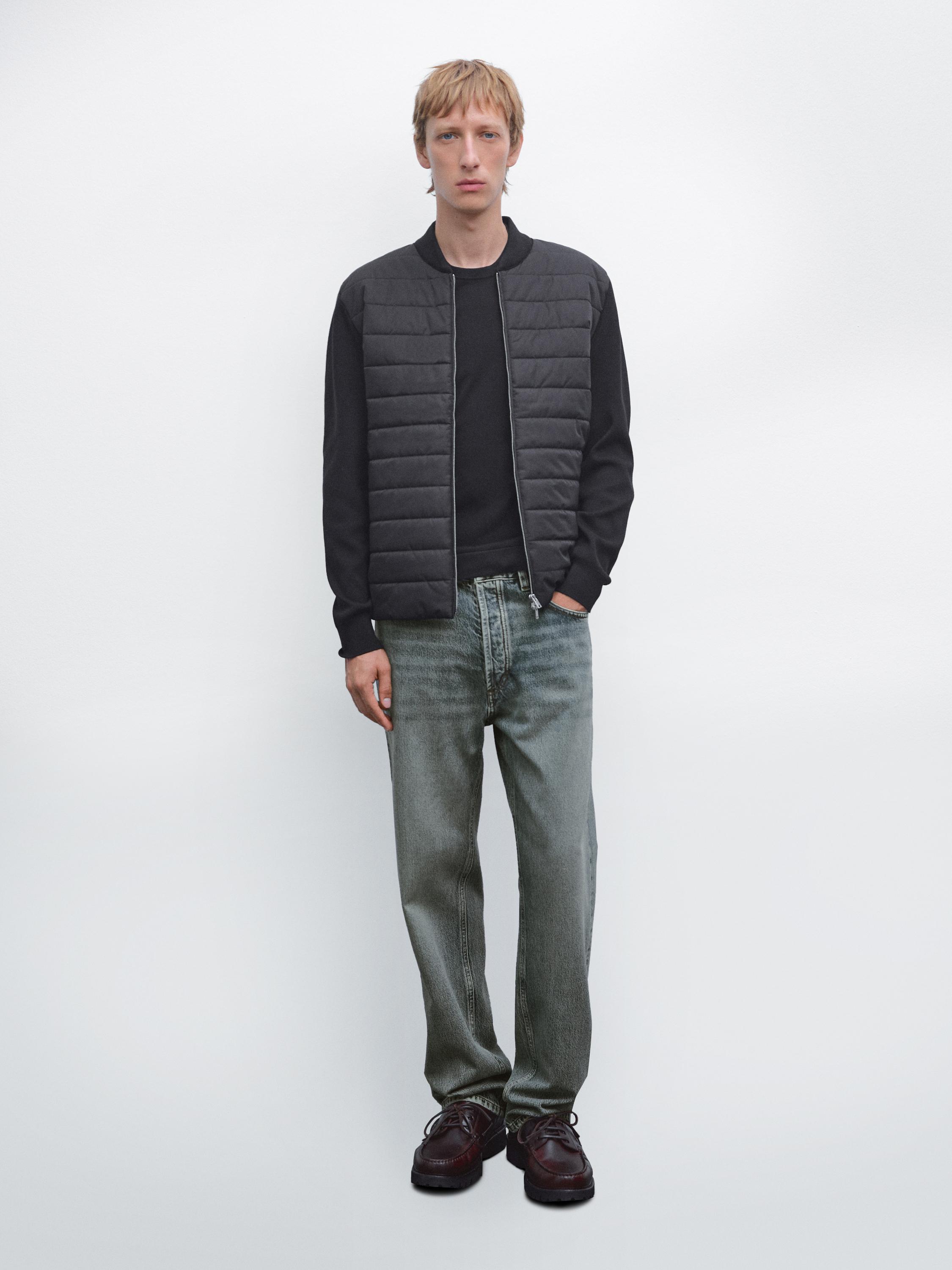 

Стеганая куртка-бомбер Massimo Dutti, черный