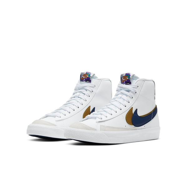 Кроссовки blazer mid '77 se 'double swoosh - white gold blue void' Nike, белый — фото 3