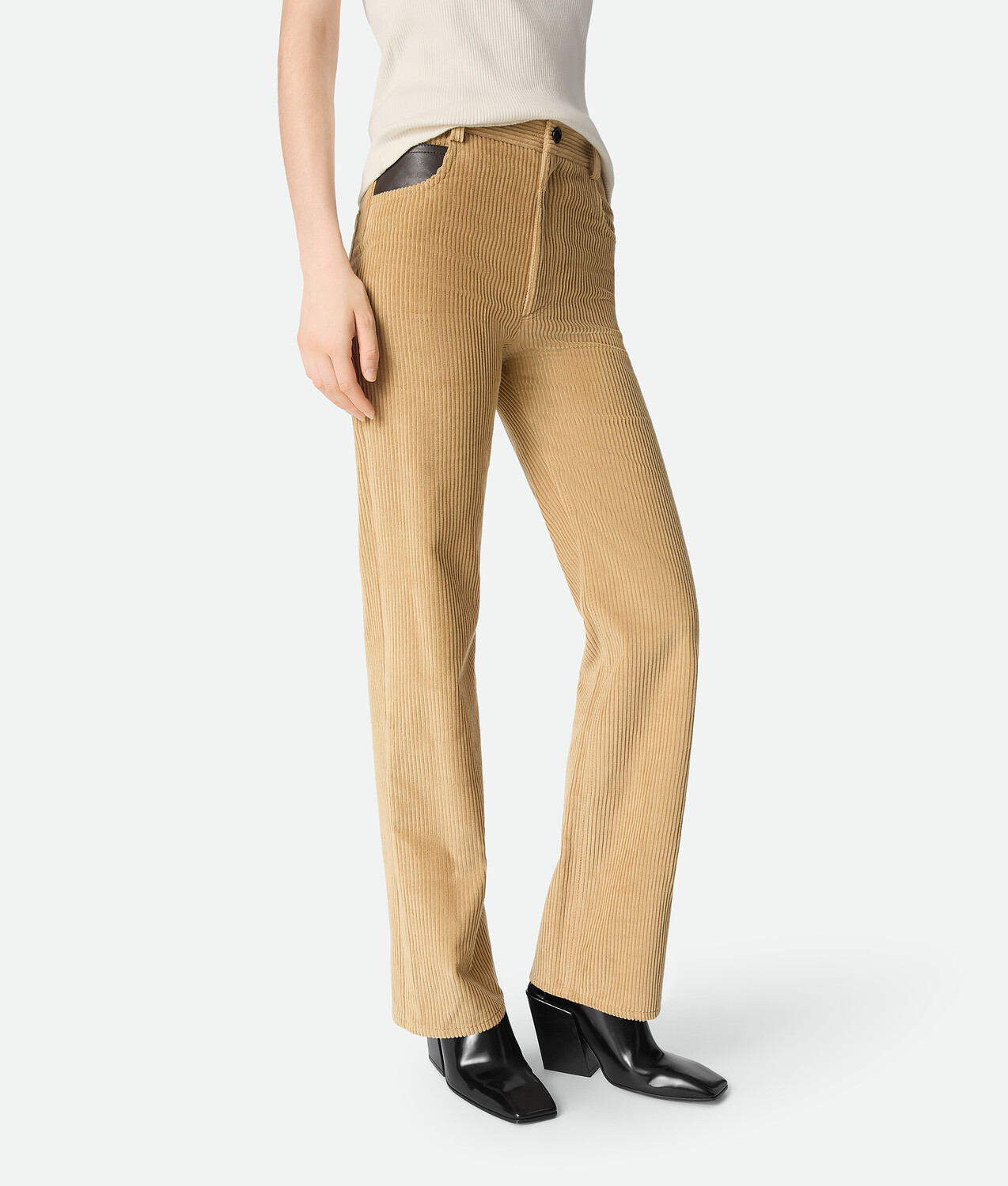 Cotton corduroy pants BOTTEGA VENETA, светлый дуб — фото 4