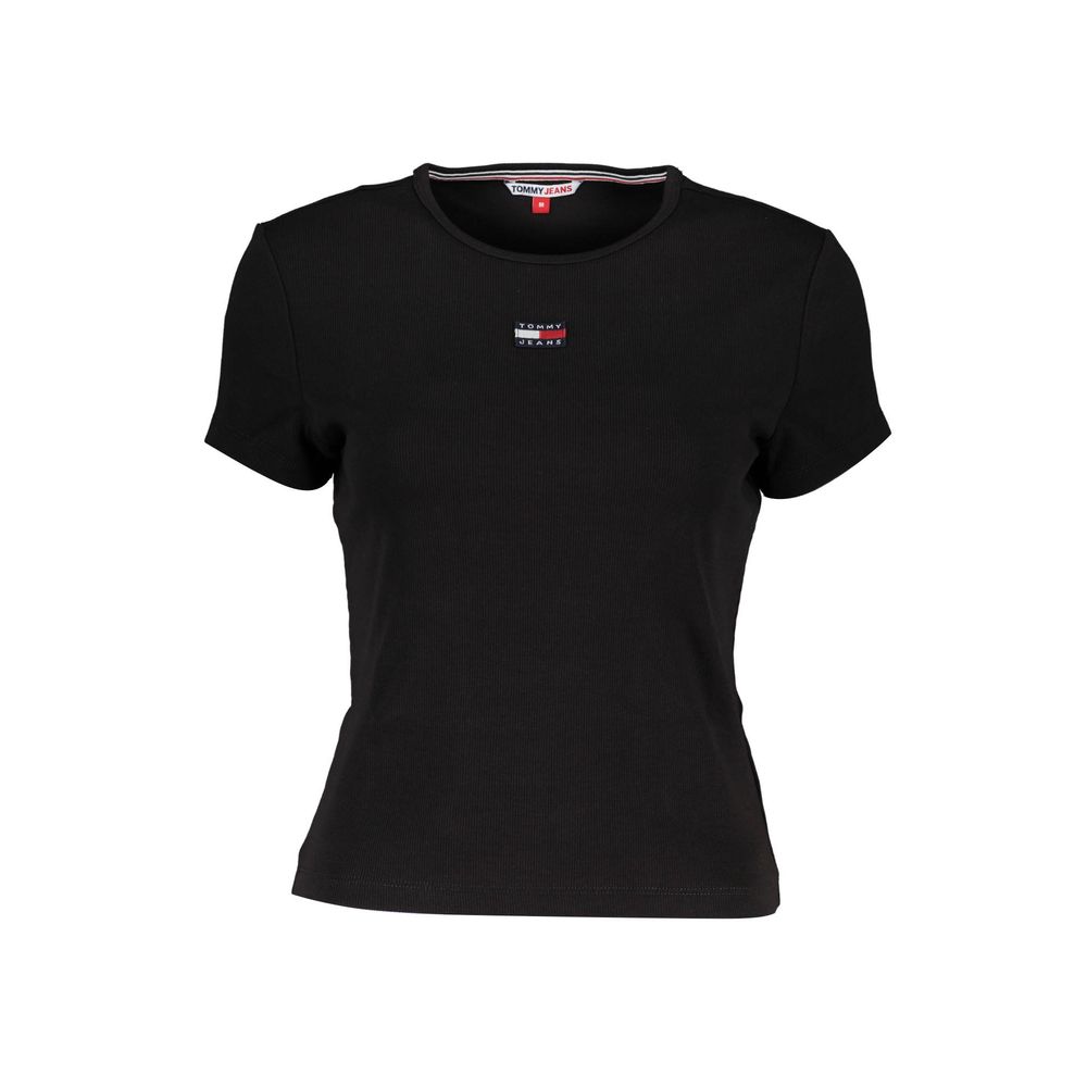 

Черная хлопковая футболка Tommy Hilfiger, черный