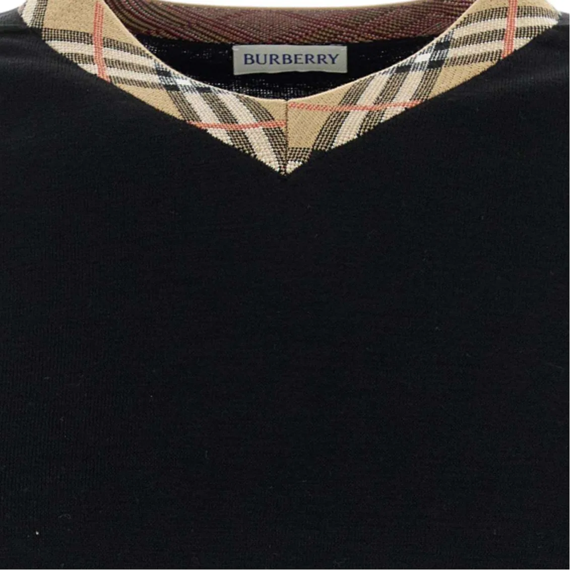 Свитер мужской Burberry с круглым вырезом, классический, черный — фото 4