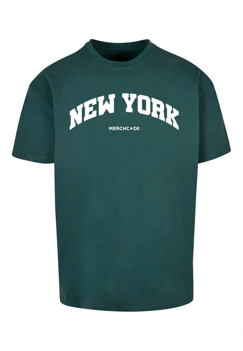 

Футболка Merchcode " Merchcode Men's New York Wording - Heavy Oversize Tee", зеленый