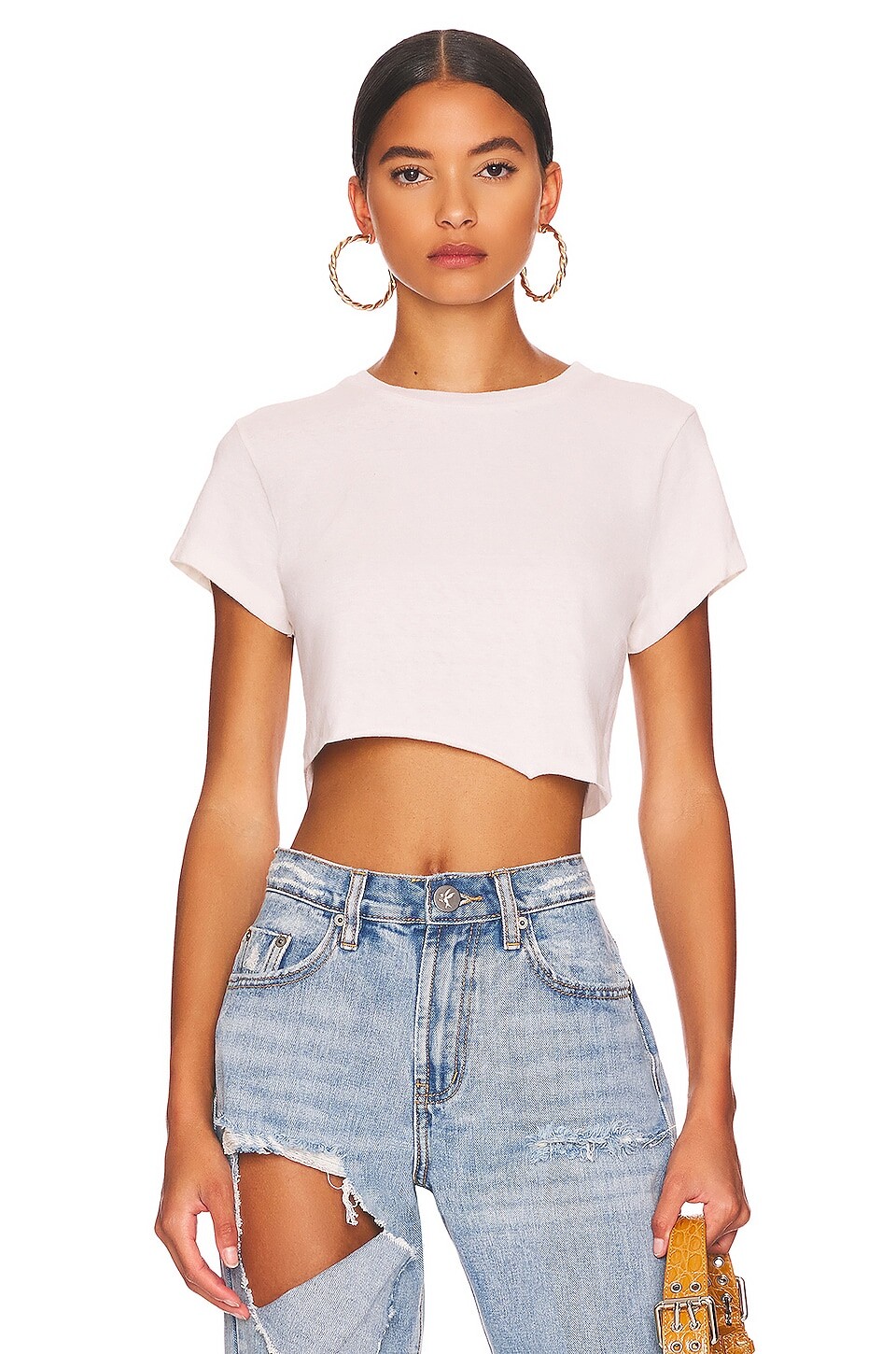 

Футболка RE/DONE x Hanes Cropped 60's Slim, белый