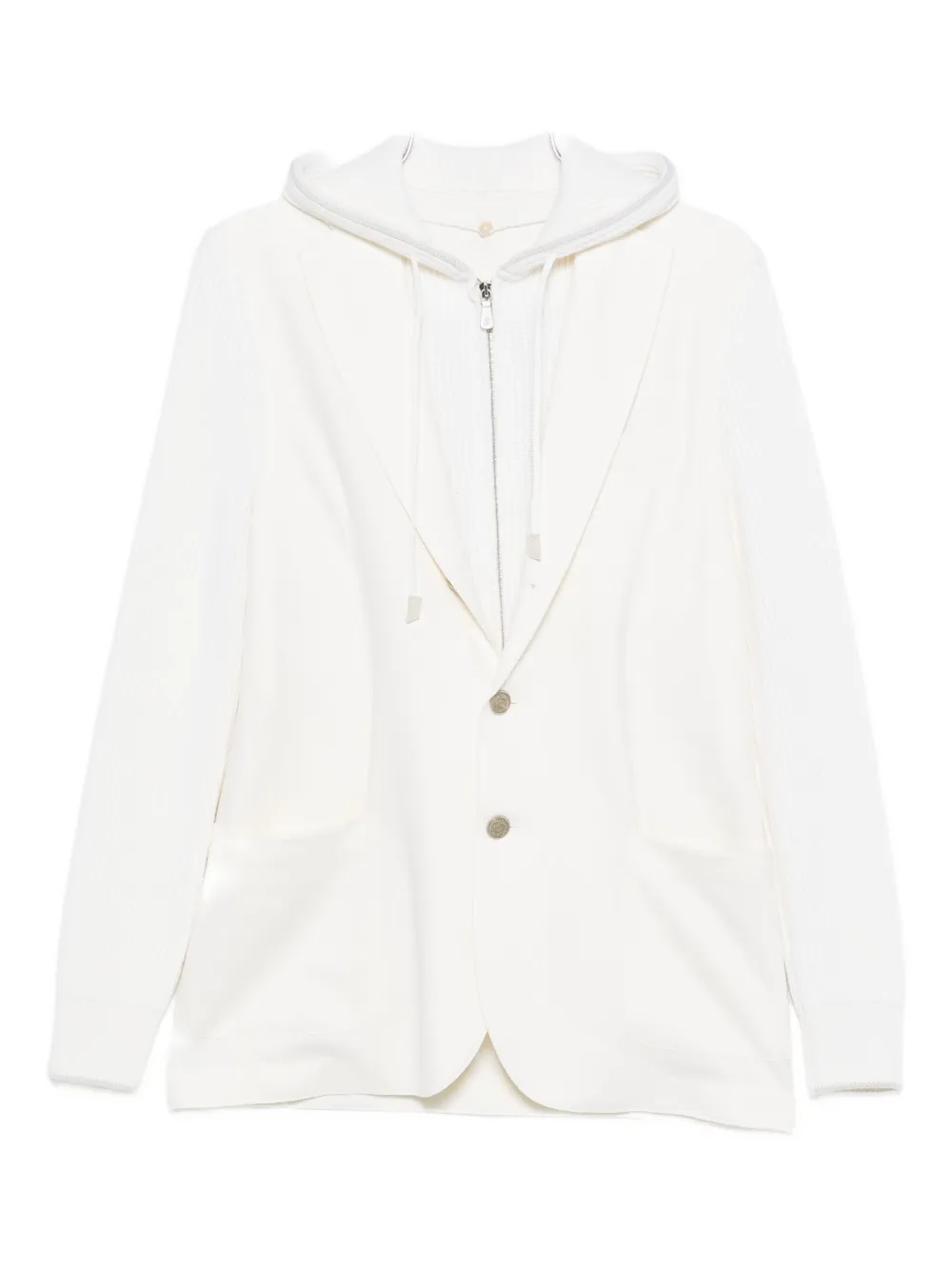 

Пиджак с капюшоном на пуговицах Eleventy, кремовый
